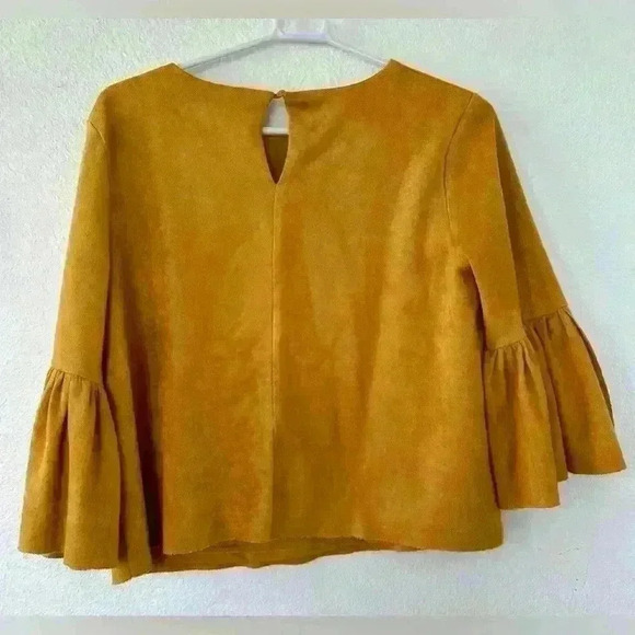 ALTAR’D STATE tan Faux Suede Top L - Picture 3 of 6